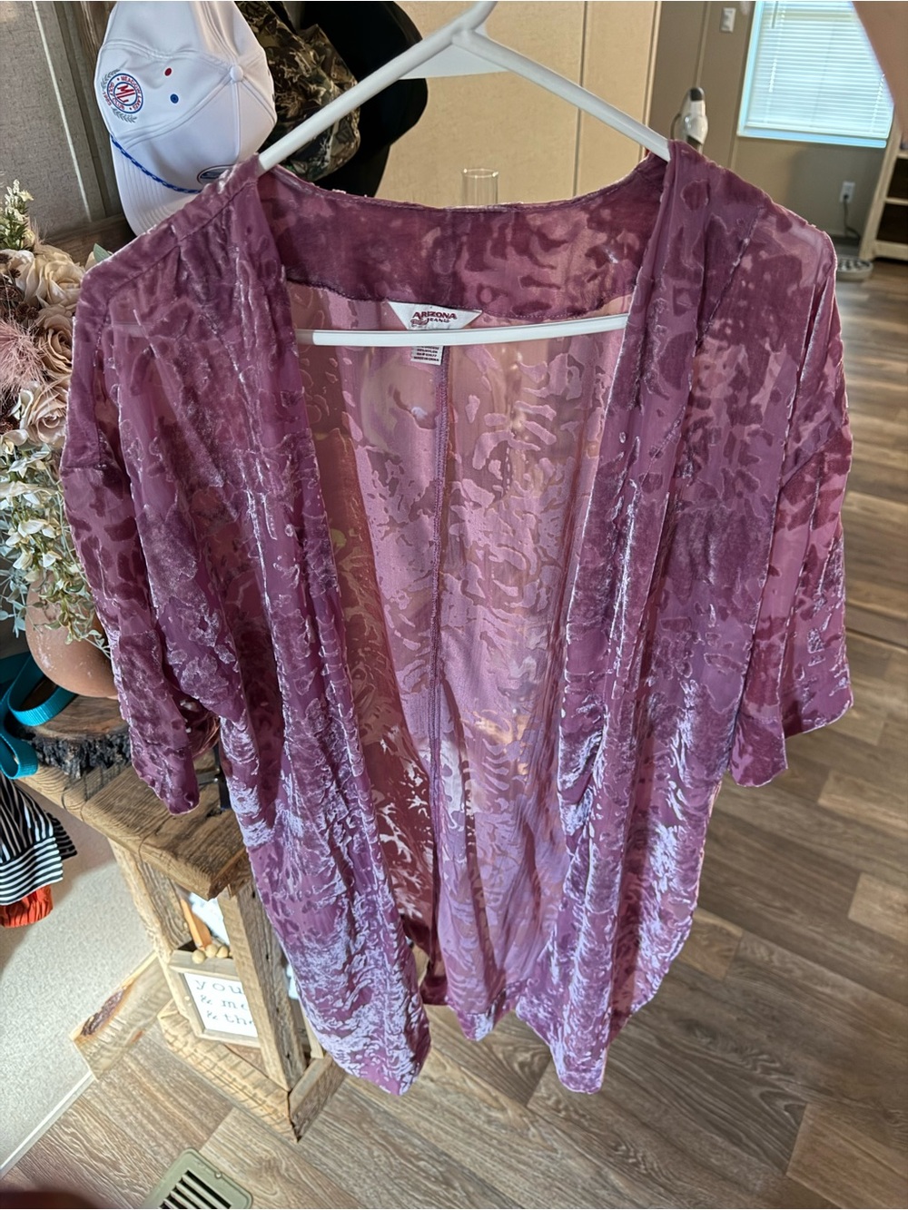Arizona Velvet Burnout Kimono - Mauve